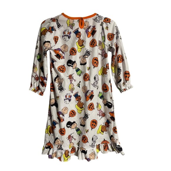 Peanuts Halloween Nightgown Girls 3T White With Charlie Brown Graphics - Picture 3 of 6